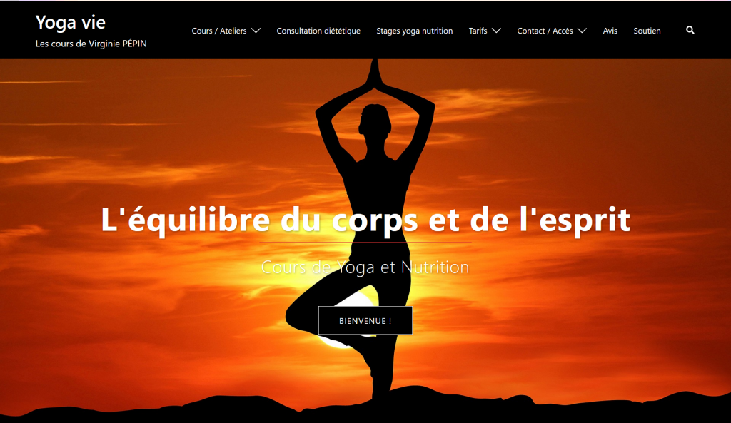 site web de virginie prof de yoga